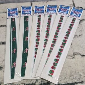 6 Packages Lot 2-Pack Gifts And Santa Offray Peel & Stick 12" Ribbon Acid-Free